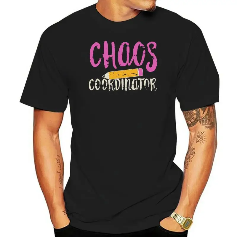 Chaos Coordinator Funny Teacher Shirt T-Shirt Cotton Custom Tops & Tees Slim Fit Student T Shirt Normal