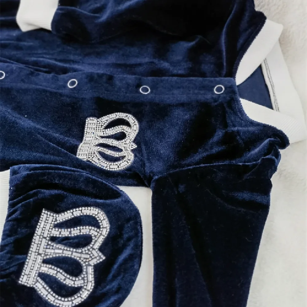 Dollbling Newborn Baby Girls Velvet Romper Winter Christmas Crown Outfit Long Sleeve Bodysuit Winter Clothes for Photo Shoot