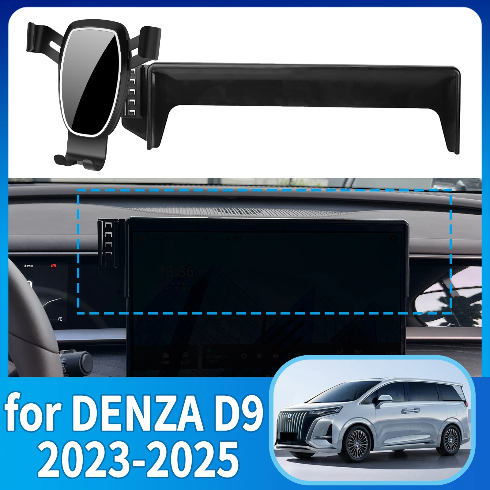

fit for DENZA D9 2023 2024 2025 Anti-Shake Screen Base Phone Holder Mount Stand ​​ Dedicated Car​​ accessoires