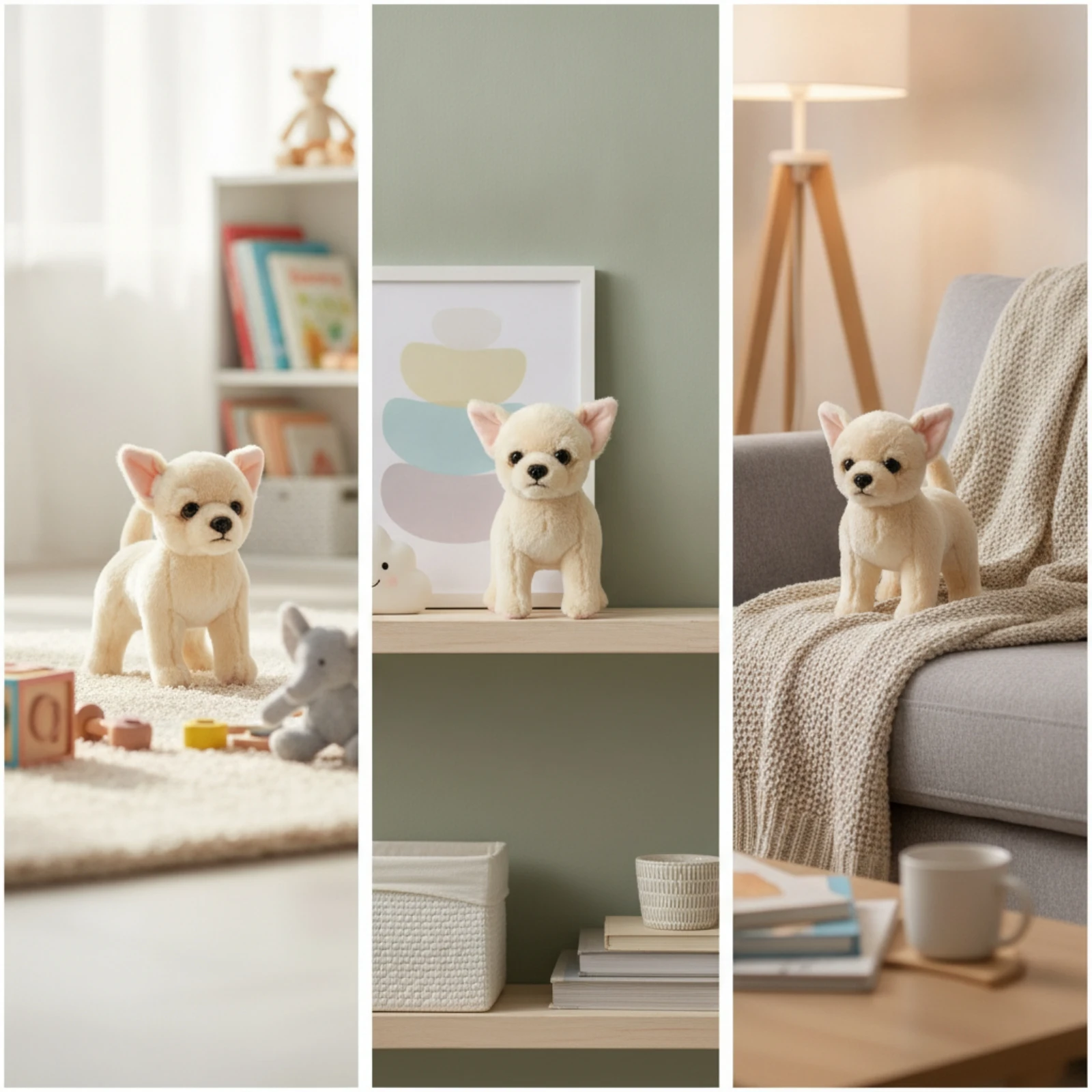 Chihuahua Stuffed Toy Standing Chihuahua Stuffed Dog Plushie Soft Realistic for Children, Playroom, Bedroom