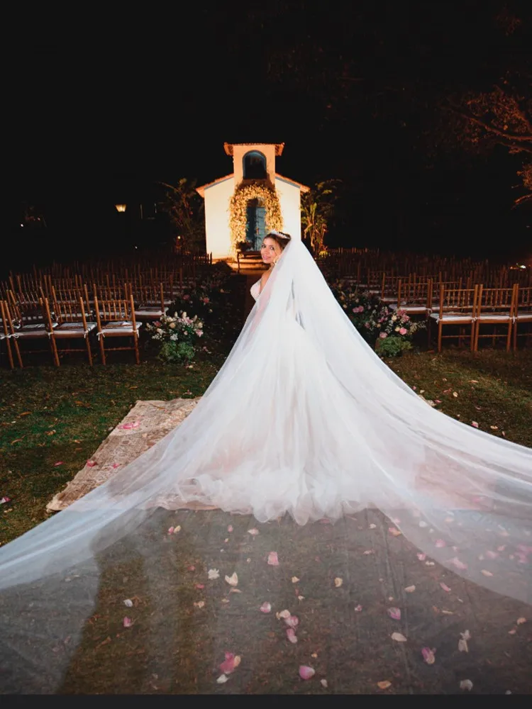 Velo de novia con imagen física de marfil blanco, velo de novia suave de 3 metros de largo con peine, accesorios de boda