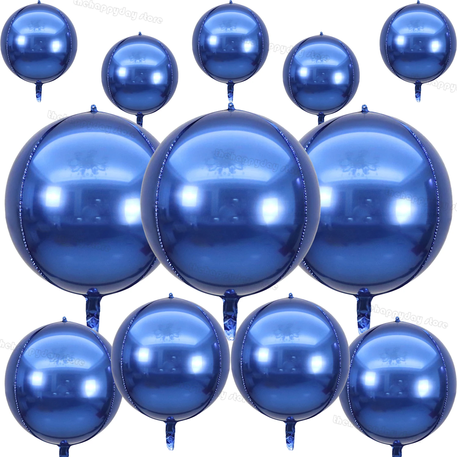 12 Stück marineblaue 4D-Rundfolienballons, 55,9 cm, 15 Zoll, 25,4 cm, metallischer blauer 4D-Folien-Heliumballon für Geburtstag, Abschluss, Hochzeit, Dekoration – Detail 38