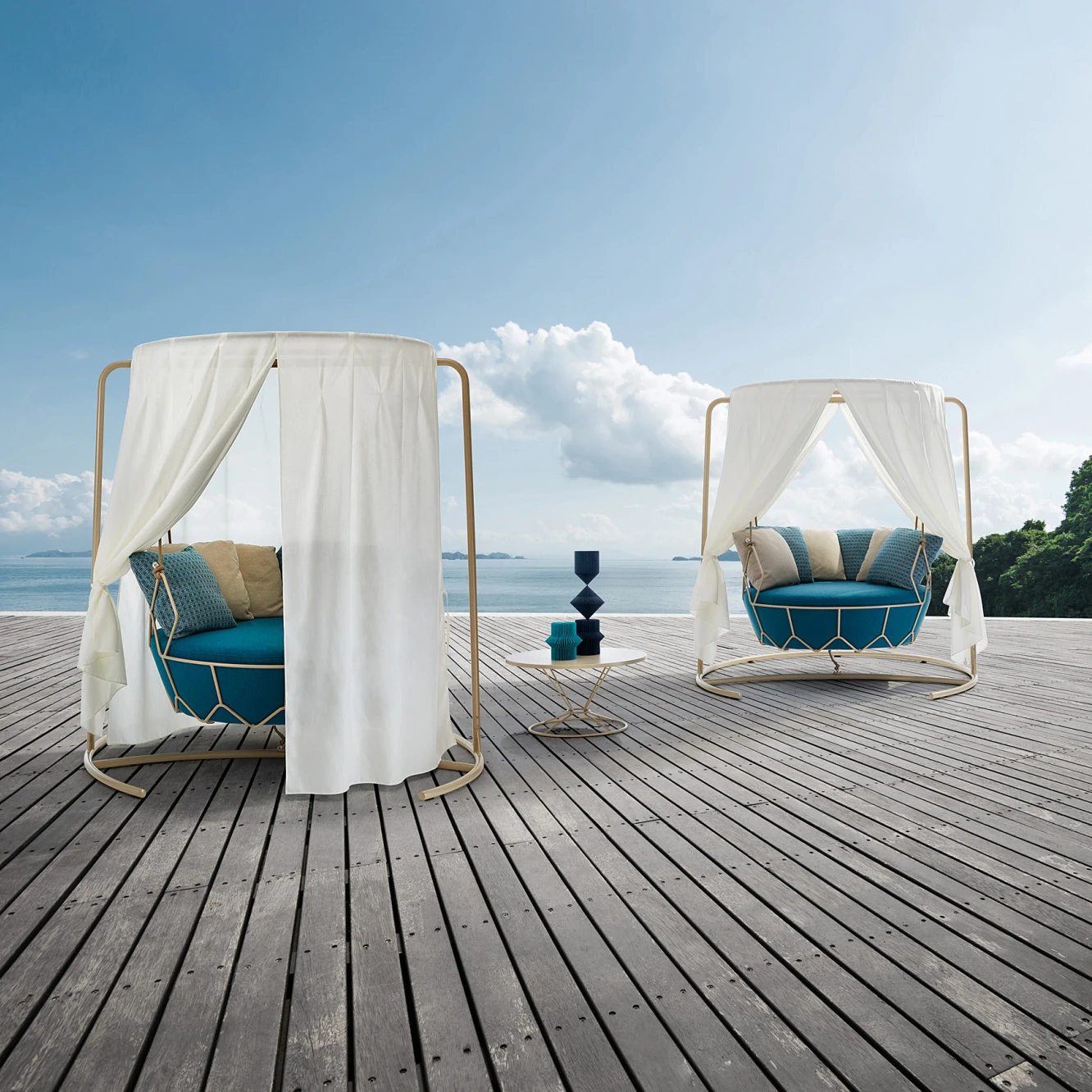 Modern Design Royal Blue Cushion Patio Hanging Swing Chair with Stand  Garden Outdoor Furniture view 2