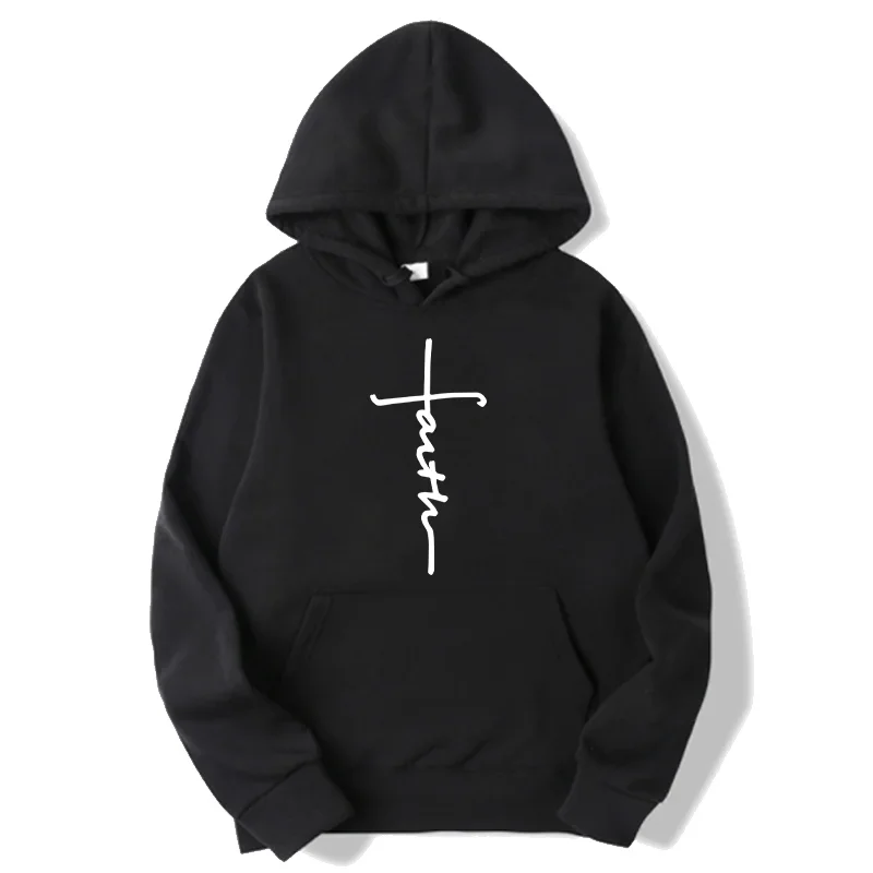 

Faith print sports hoodie men woman fashion casual cool hoodies hooded sweatshirts Harajuku pullovers tracksuit unisex clothing