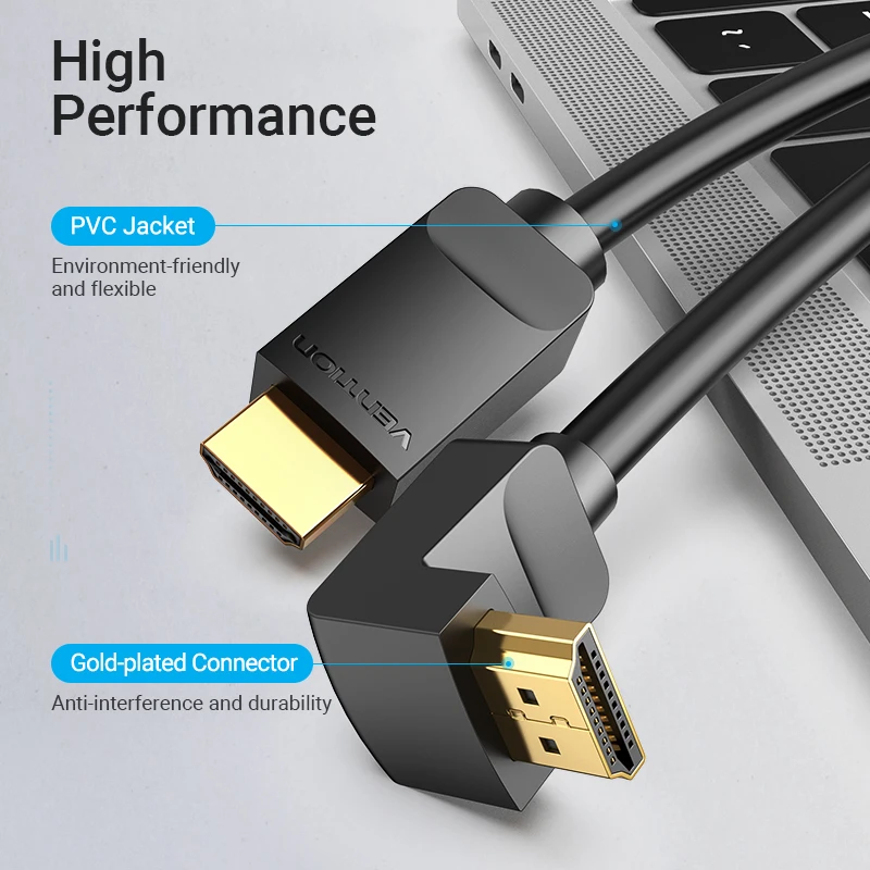 Vention 4K@60Hz 90/270 Degree HDR HDMI 2.0 Cable for TV PS4/3 DVD Nintendo Switch LG Splitter Video 90 Degree HDMI Adapter Cord