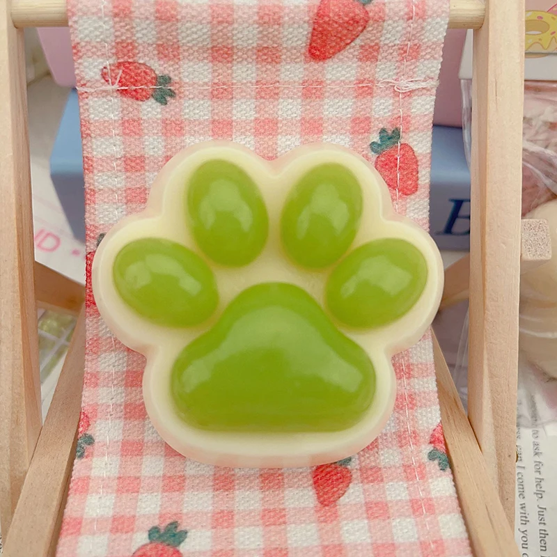 Regalo divertido para apretar fruta, juguetes de pata de gato verde, pegajoso, abreact, descompresión, pellizco, pata de gato, alivio suave, accesorios de relajación