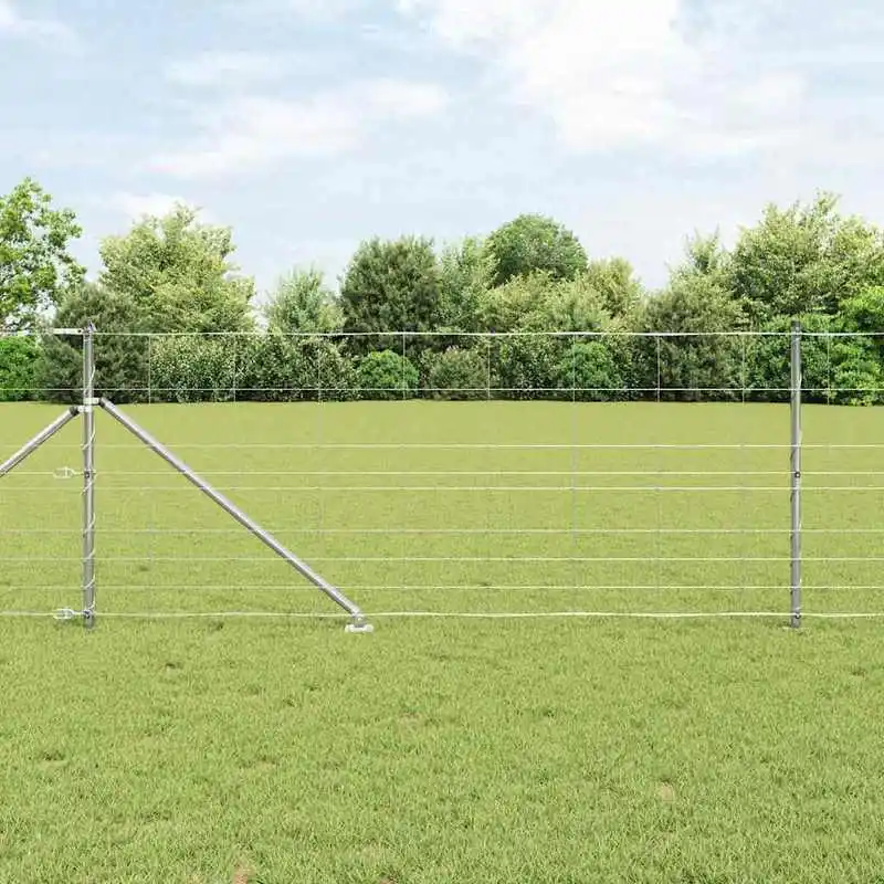 Panneau de clôture en acier galvanisé argenté 50x100cm - Grillage rigide soudé antivol et anticorrosion, barrière de jardin extérieur pour la protection et la sécurité des animaux, haute résistance, montage facile, clôture métallique durable