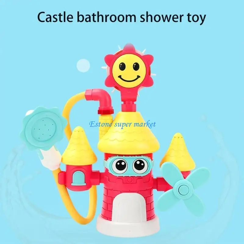 090B Brinquedo Castelo Criativo Banho Elétrico para Brincar Brinquedo Bebê Infantil Brinquedo Chuveiro 3 Meses