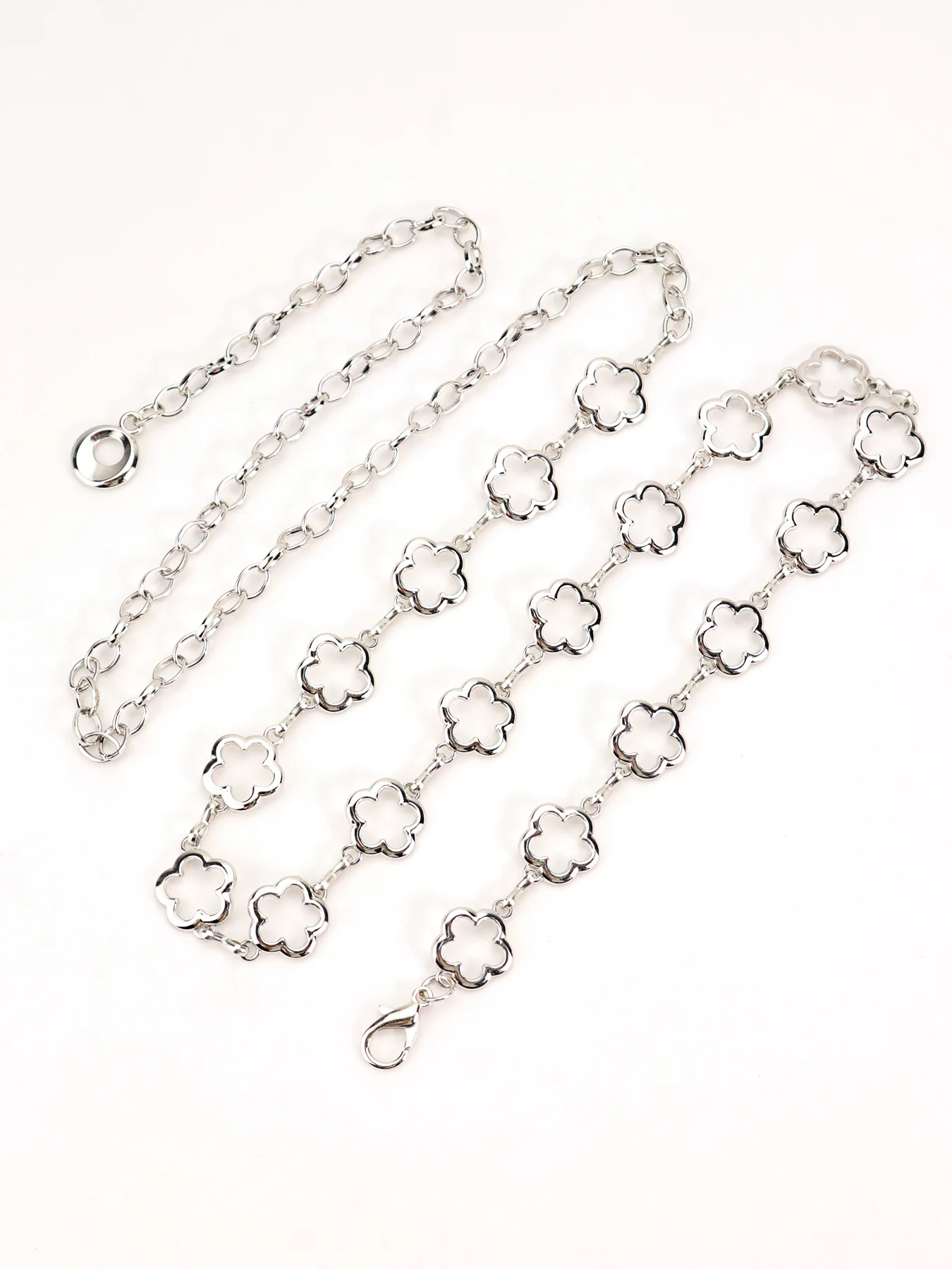 Metall-Blumen-Taillenkette für Damen, Modischer Gürtel, Dekorative Kette, Taillenbetonter Gürtel für Kleider, Ganzjahres-Accessoire – Detail 3