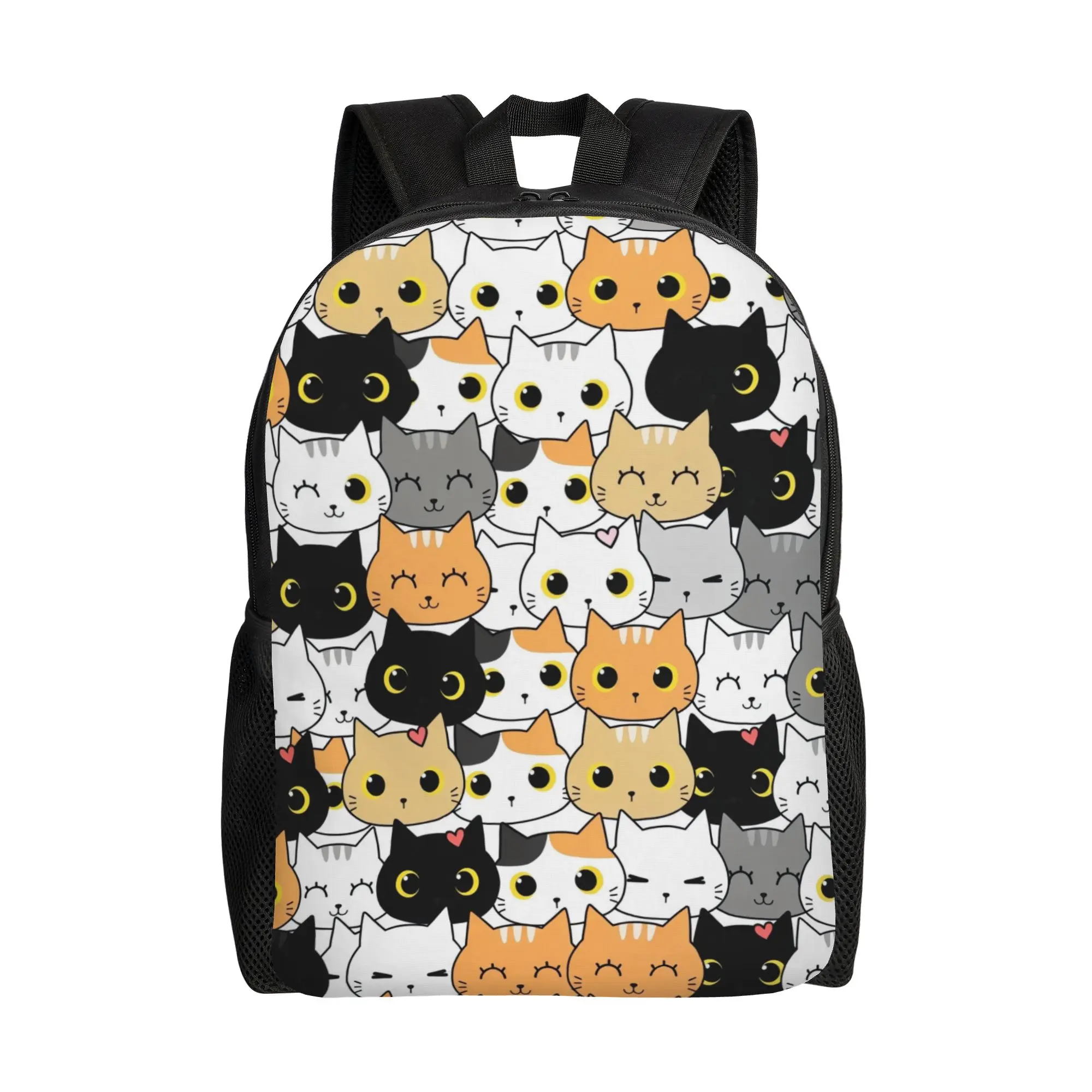 Black Cat Funny Cat Backpack  Hiking Backpacks Men Design Soft School Bags Pretty Rucksack