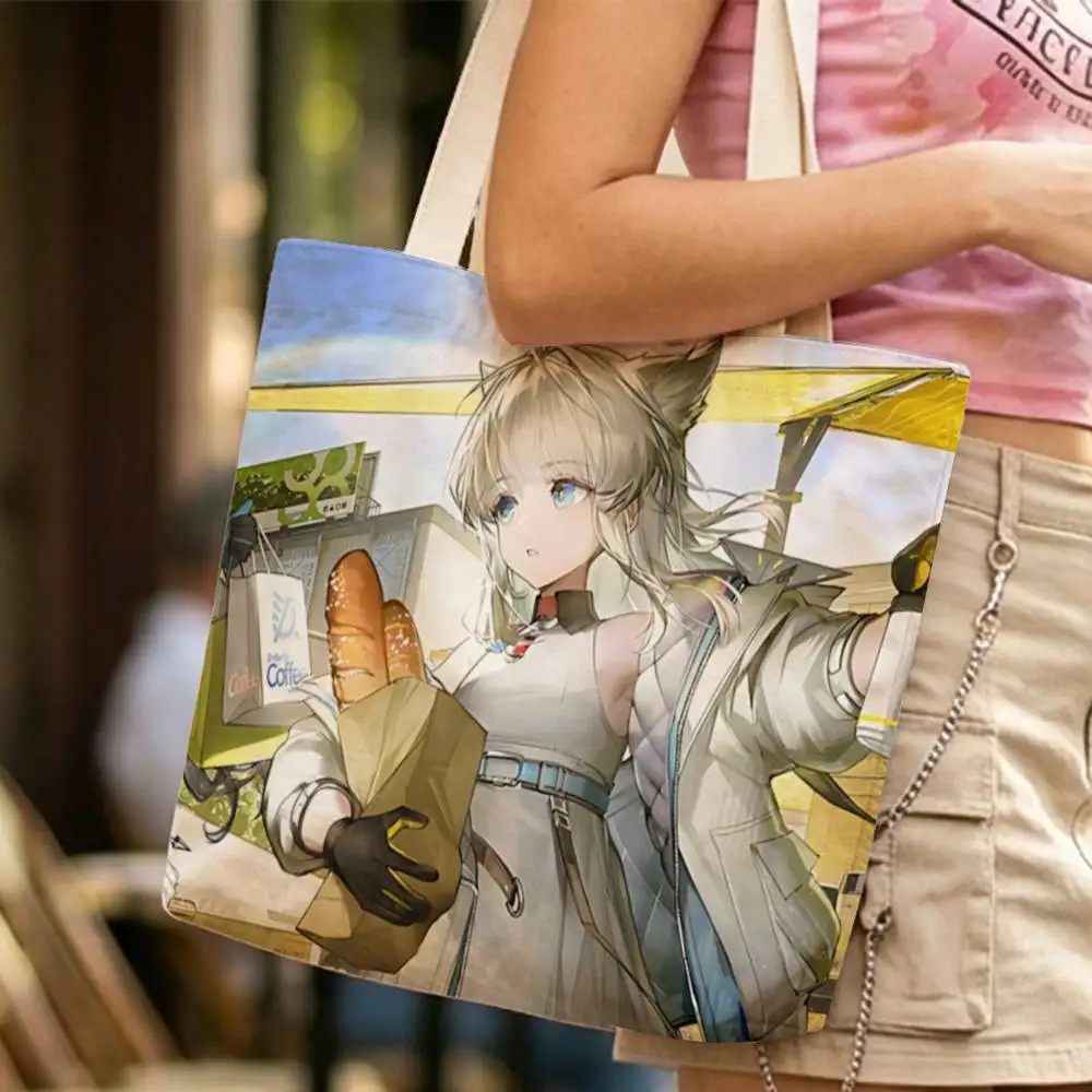P-Perlica Game A-Arknights Waterproof Lined Canvas bags suitable for going to class, shopping, gifts, and commuting