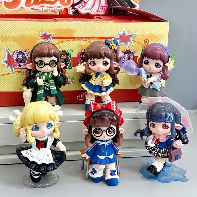 

Fiila Global Study Wander Series Blind Box Cute Fiila Action Figures Surprise Bag Anime Doll Desktop Ornament Mystery Box