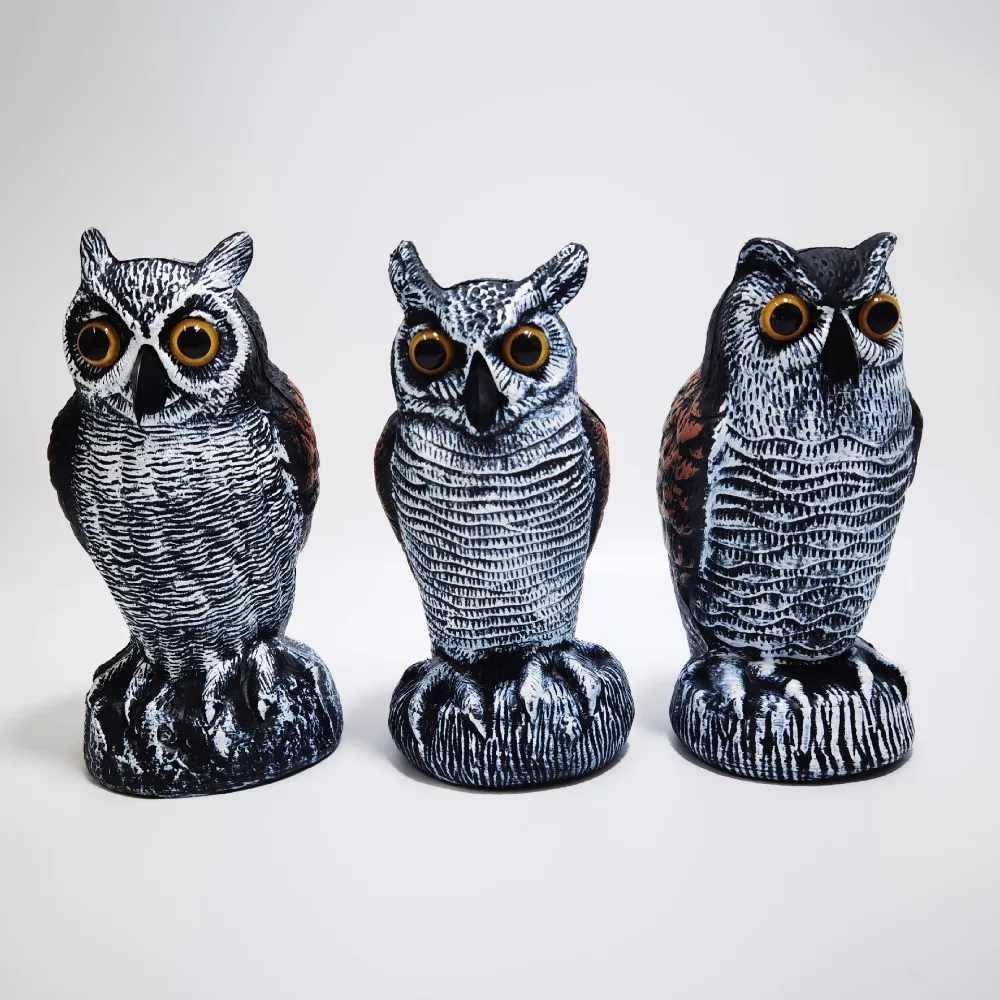 New Large Size Owl Decoy Scare Birds Away Plastic Bird Deterrent Garden Decoration Realistic Pest Control view 2