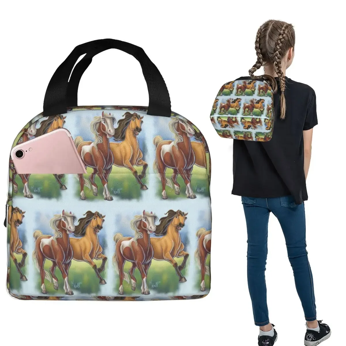 

Spirit And Rain Insulated Lunch Bag for Women Children Portable Food Boxes Thermal Lunch Box Tote