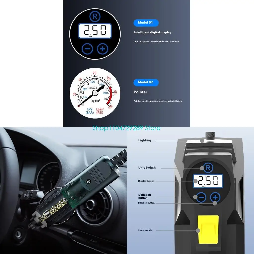 

D8ke Rapid Inflation Easy Carry Air Compressor Digital Display небольшой для автомобильных шин