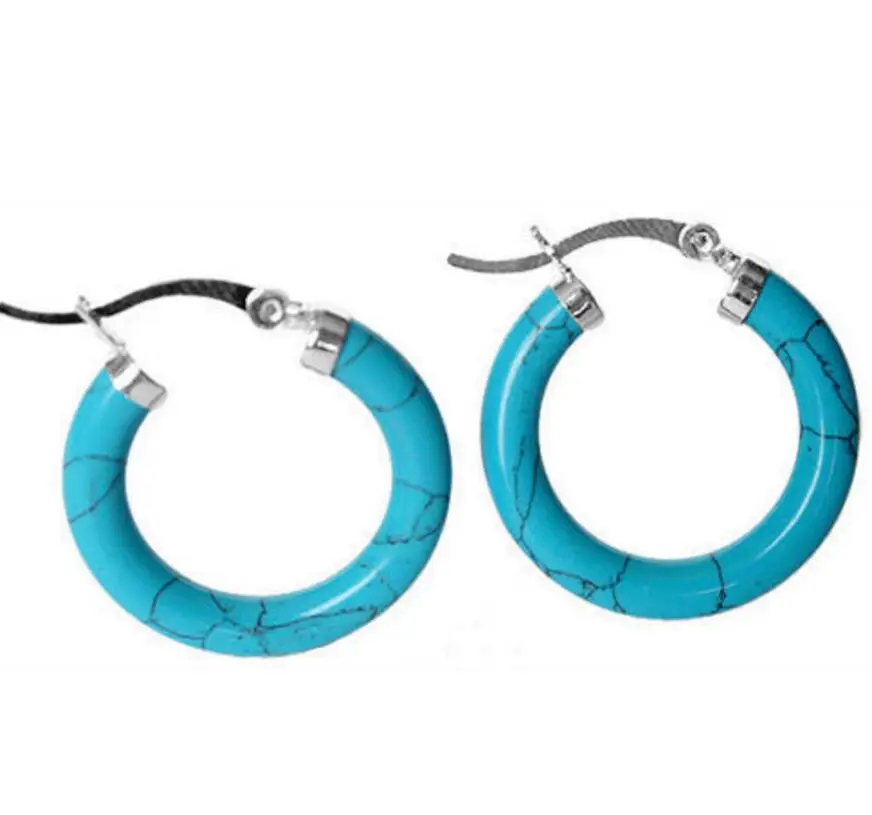 

New Charming 925 sterling With Blue turquoise Ring Earring JH4554