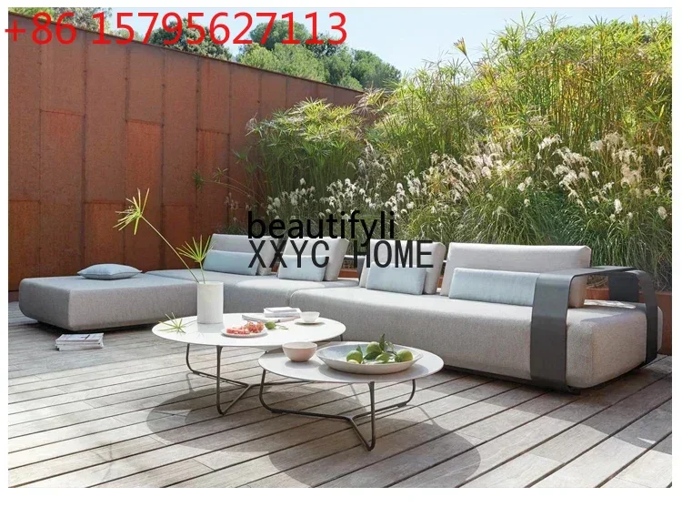 Model Room Hotel Terrace Courtyard Bed & Breakfast Outdoor Furniture Waterproof and Sun Protection Aluminum Outdoor Sofa