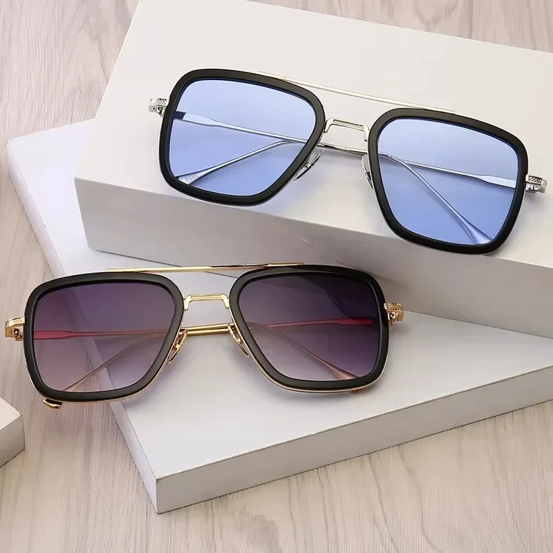 Fashion Steampunk Men Sunglasses Man Sun Glasses Vintage Metal Eyewear UV400 Women Shade