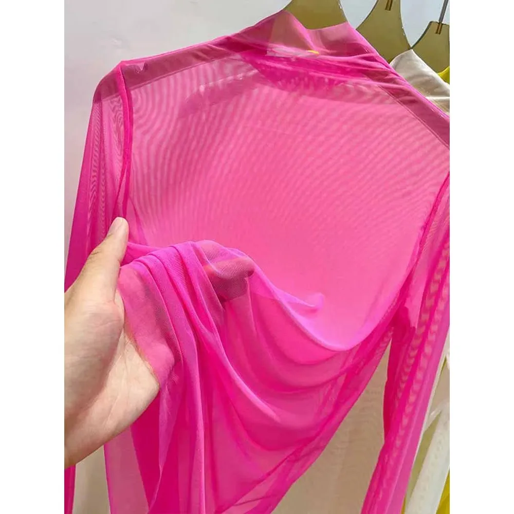 

Прозрачная марлевая футболка, женская летняя одежда, легкий свободный крой, кружевной модный женский топ