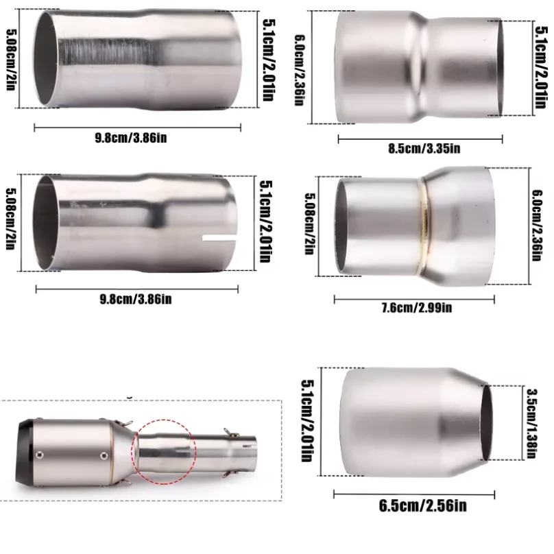 Motorcycle Exhaust Pipe 35mm-60mm Adapter, Connecting Integrated Pipe Adapter, Multiple Options, Suitable for Various Models