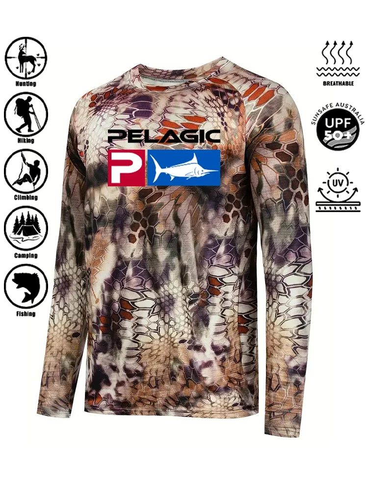 

PELAGIC Fishing Clothing Summer Outdoor Bike Camping Sun Sun Protection Mosquito Breathable Casual Long Sleeve Men's Hoodie