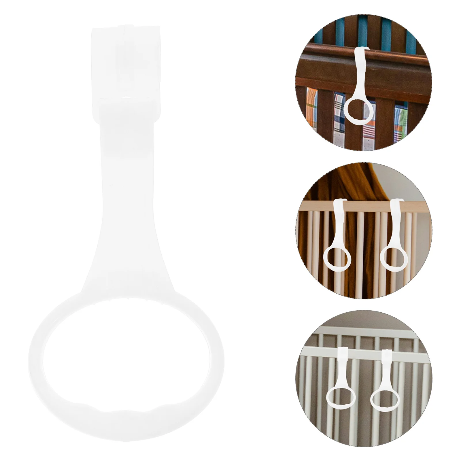 

2pcs Infant Bed Pull Ring Playpen Handles Baby Hand Rings Toddler Stand Up Ring Easy Install Lightweight Detachable Clean