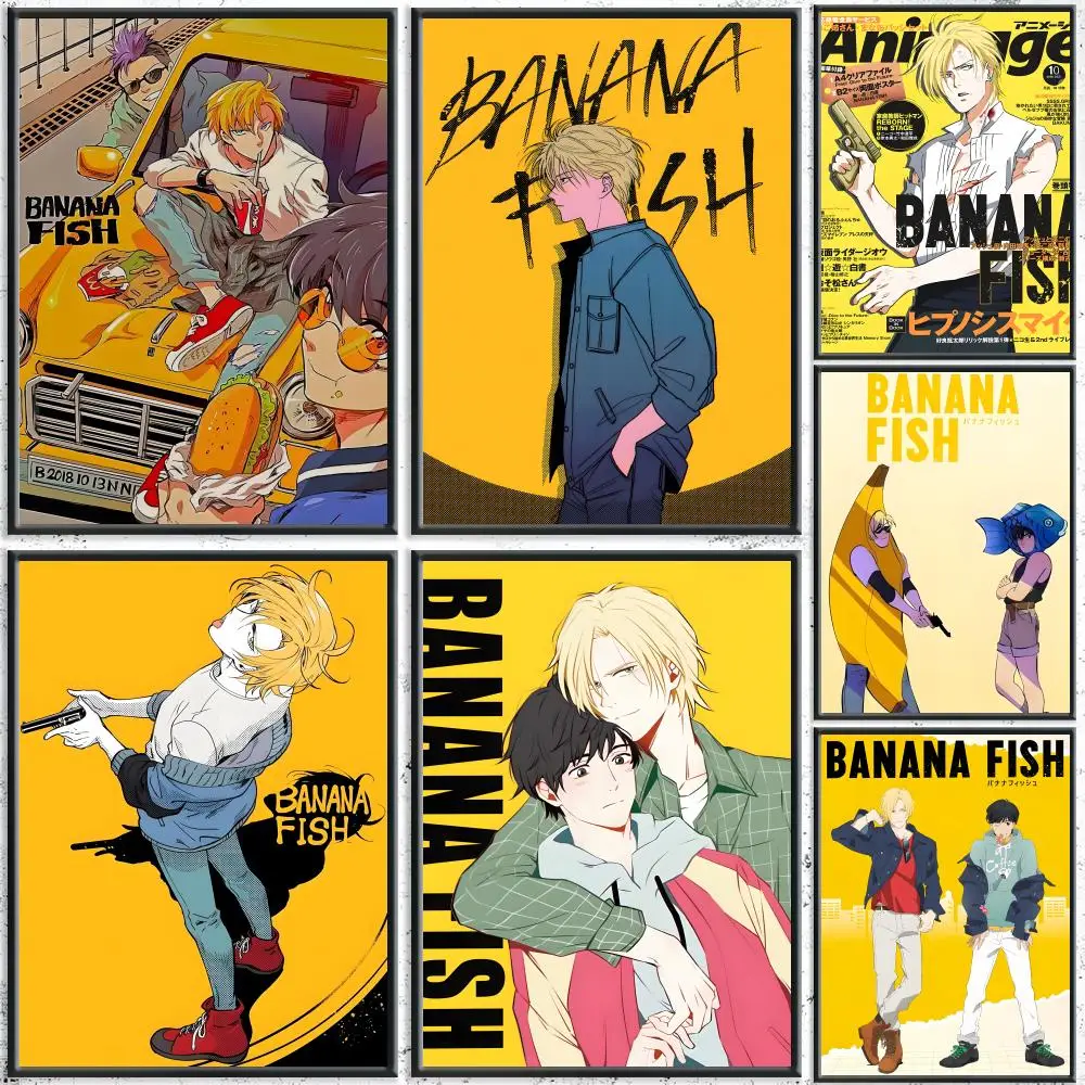 Póster de anime criminal BANANA FISH, arte de pared autoadhesivo impermeable en HD, uso en múltiples escenas, la mejor opción de regalo