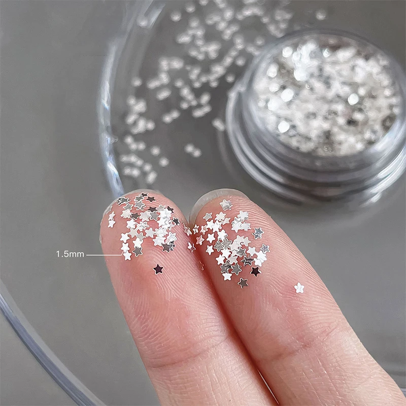 1 doos 3D glanzende ster nail art pailletten ster glitter pailletten vlokken DIY manicure ornamenten nagelbenodigdheden