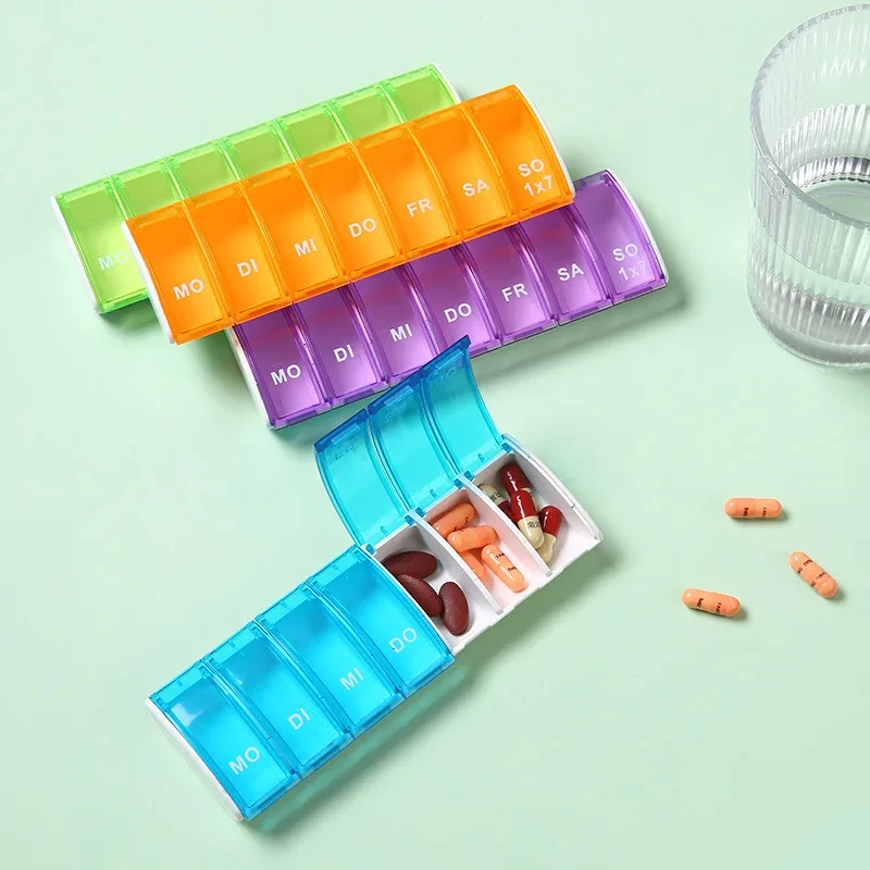 1PC Portable 7 Days Weekly Tablet Pill Medicine Box Holder Storage Organizer Container Case Pill Box Splitters