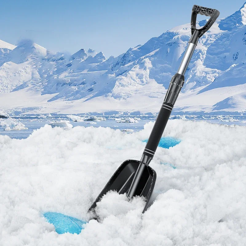 Retractable Outdoor Snow Shovel Aluminum Alloy Ice Shovel Snow Remover Tool Camping Garden Telescopic Shovel Survival Tools