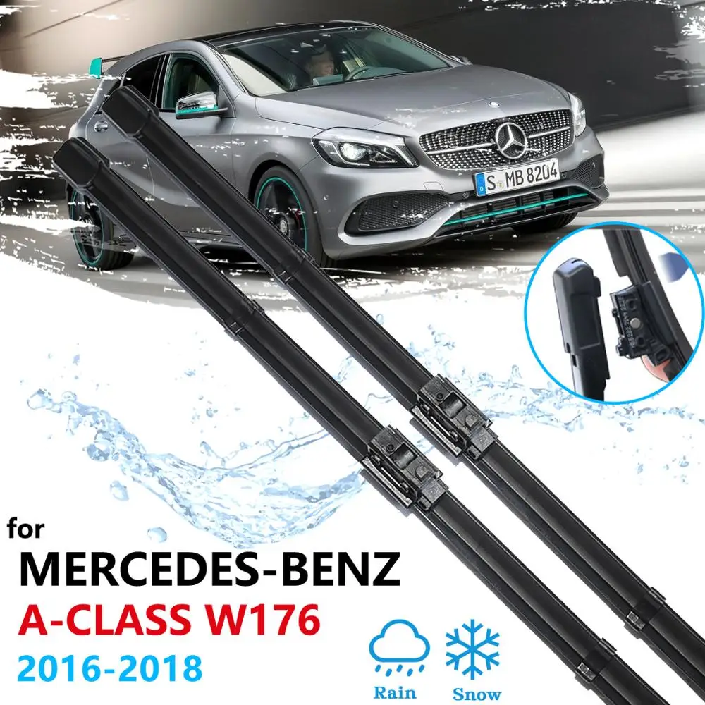 Car Wiper Blades for Mercedes Benz A Class W176 2016~2018 Windscreen Washer Brusdes Accessories A-Klasse A160 A180 A200 A45 2017