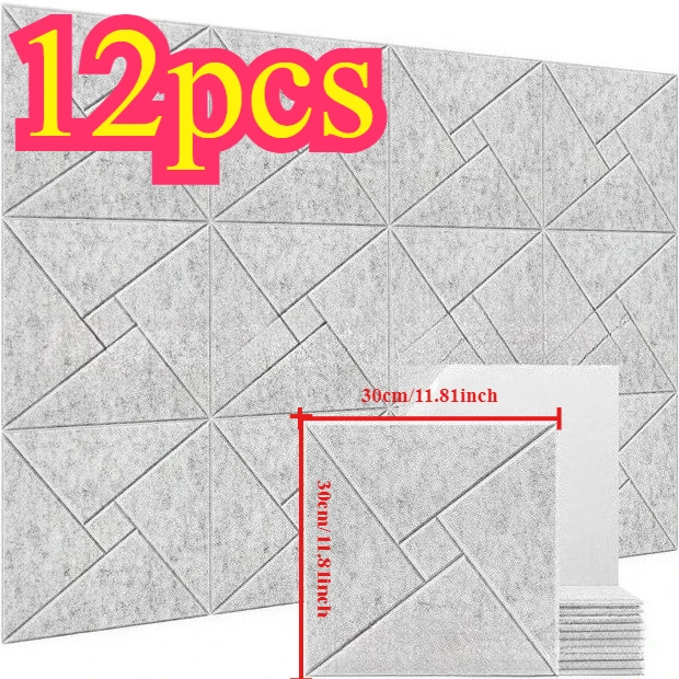 

Self Adhesive Soundproof PanelsAcoustic Felt Polyester Fiber Wall Tiles for Noise Reduction-Home Studio Office Wall Decor Panels