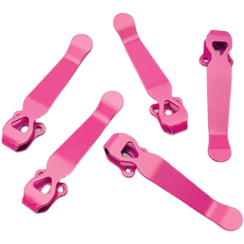 Clip trasero de aleación de titanio rosa para cuchillo mariposa 551, accesorios de bricolaje, cuchillo de bolsillo plegable personalizado, herramienta de Clip trasero 710, 1 unidad