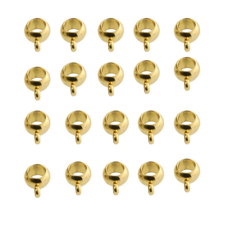 

20pcs Stainless Steel Gold-Plate Balls Beads Connectors Accessories Charms Hole Bracelet Pendants 4/5mm Jewelry Making Findings