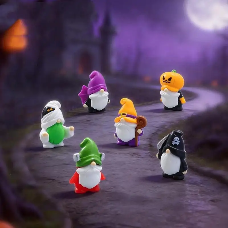 ŠMini Resin Halloween Gnome Figurines With Adorable Designs Perfect For Halloween Party Home Desktop Decor