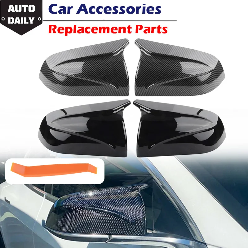 

Car Rearview Mirror Cover Decor Cap Side Wing Mirror Cover Replacement Car Styling Accessories Fit For Tesla Model 3 2017-2021