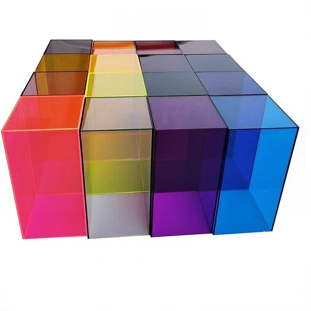 Customized Colorful 6x6cm Acrylic Cube Box Display Stand Rack for Cosmetics Jewelry Figures Toys Collectibles Display Riser Tray