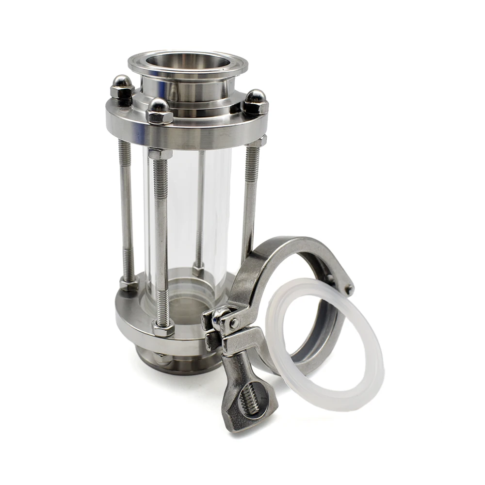 Wziernik przepływu ze stali nierdzewnej SS304, trójramienne, z zaciskiem Tri Clamp, do piwowarstwa domowego i przemysłu spożywczego, rozmiary 1.5", 2", 3", 4".