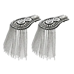 Exquisite Tassel Epaulet Vintage Shoulder Board Metal Tassel Chain Shoulder Badge Jewelry Decoration Gift for Men Women
