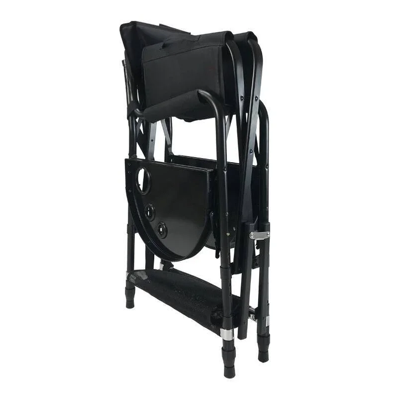 Adjustable high seat makeup chair with headrest aluminum alloy telescopic foot director chair high chair