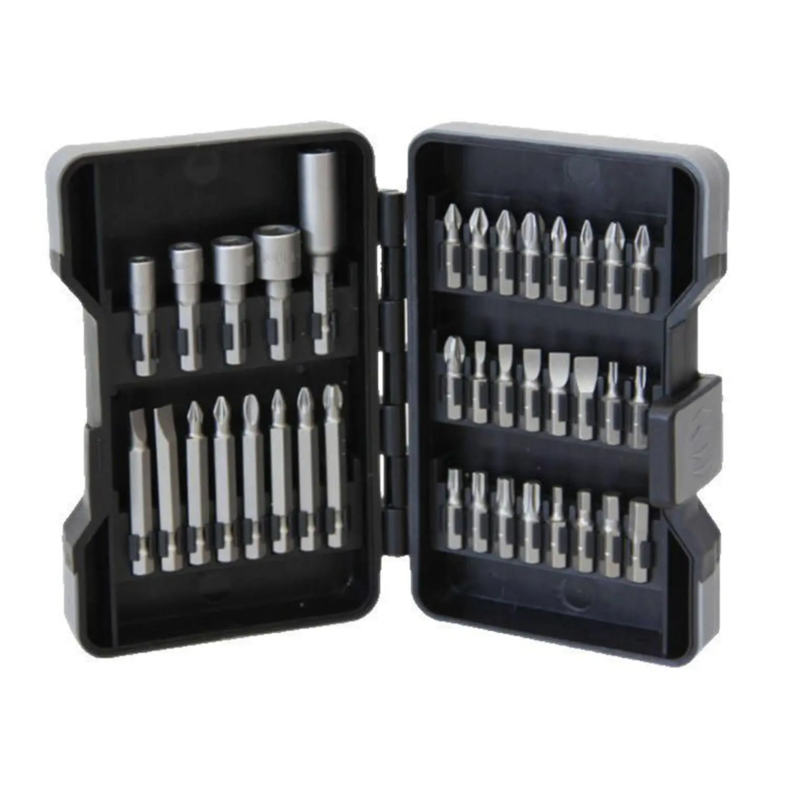 

37Pcs Screwdriver Bit Set with Case, Slotted Phillips Star Hex Square Nut Drive for Wood Metal Cement Drilling Screwdriving