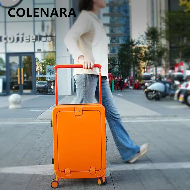 COLENARA Laptop Suitcase 24 Inches Front Opening Trolley Case 18