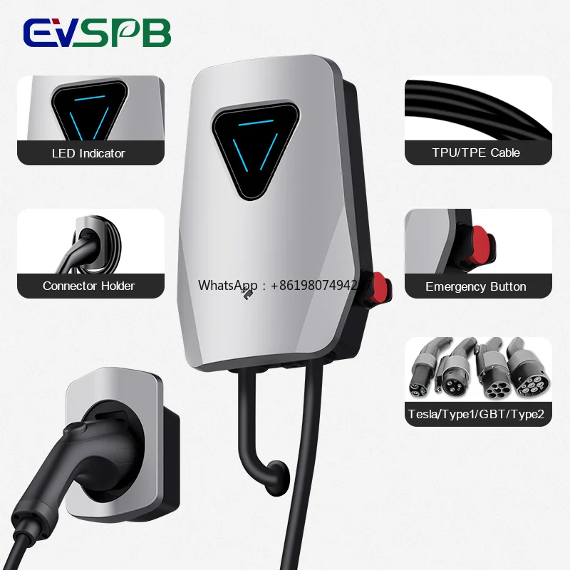 EVSPB 16A Home Wallbox 11kw Wallbox EV Charger for  Cars RFID Card Charging Station New Condition