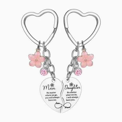 Mother's Day Gift Recommendation, Heart-Shaped Mother-Daughter Keychai
