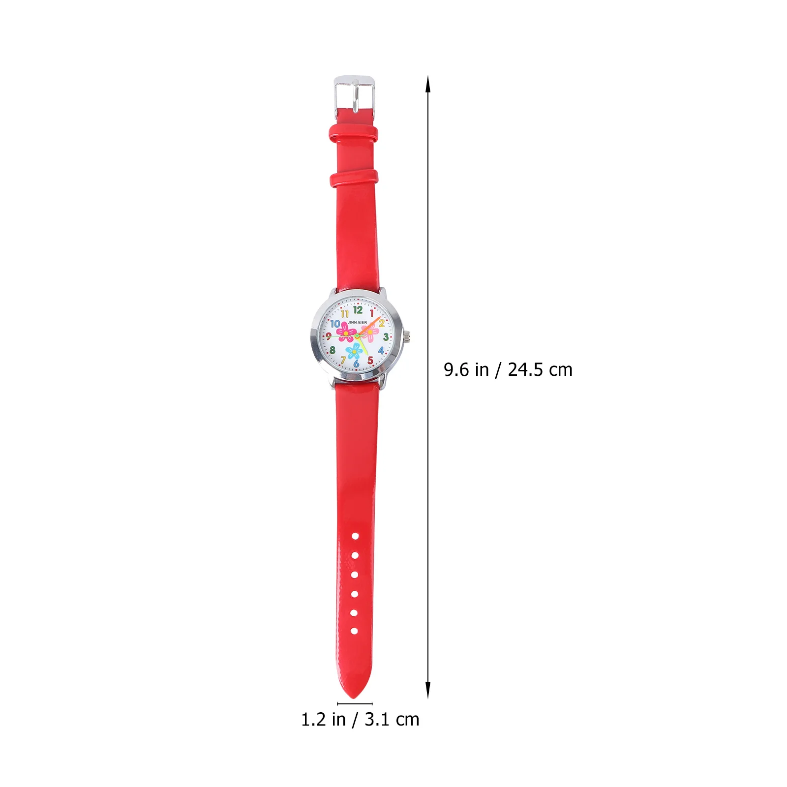 Cartoon Digital Watch Red Flower Pattern Durable Quartz Movement For Kids Birthday Gift Adorable Children Students