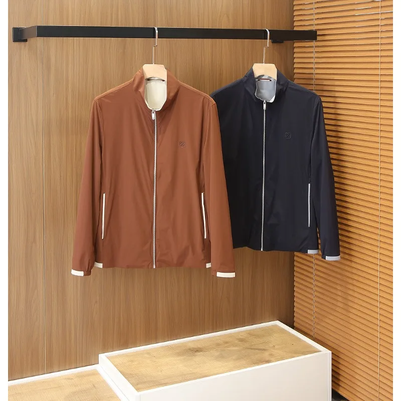 

Итальянская мужская куртка-пиджак с воротником-стойкой, коллекция Весна-Лето 2026, новая, высококачественная, для делового повседневного стиля