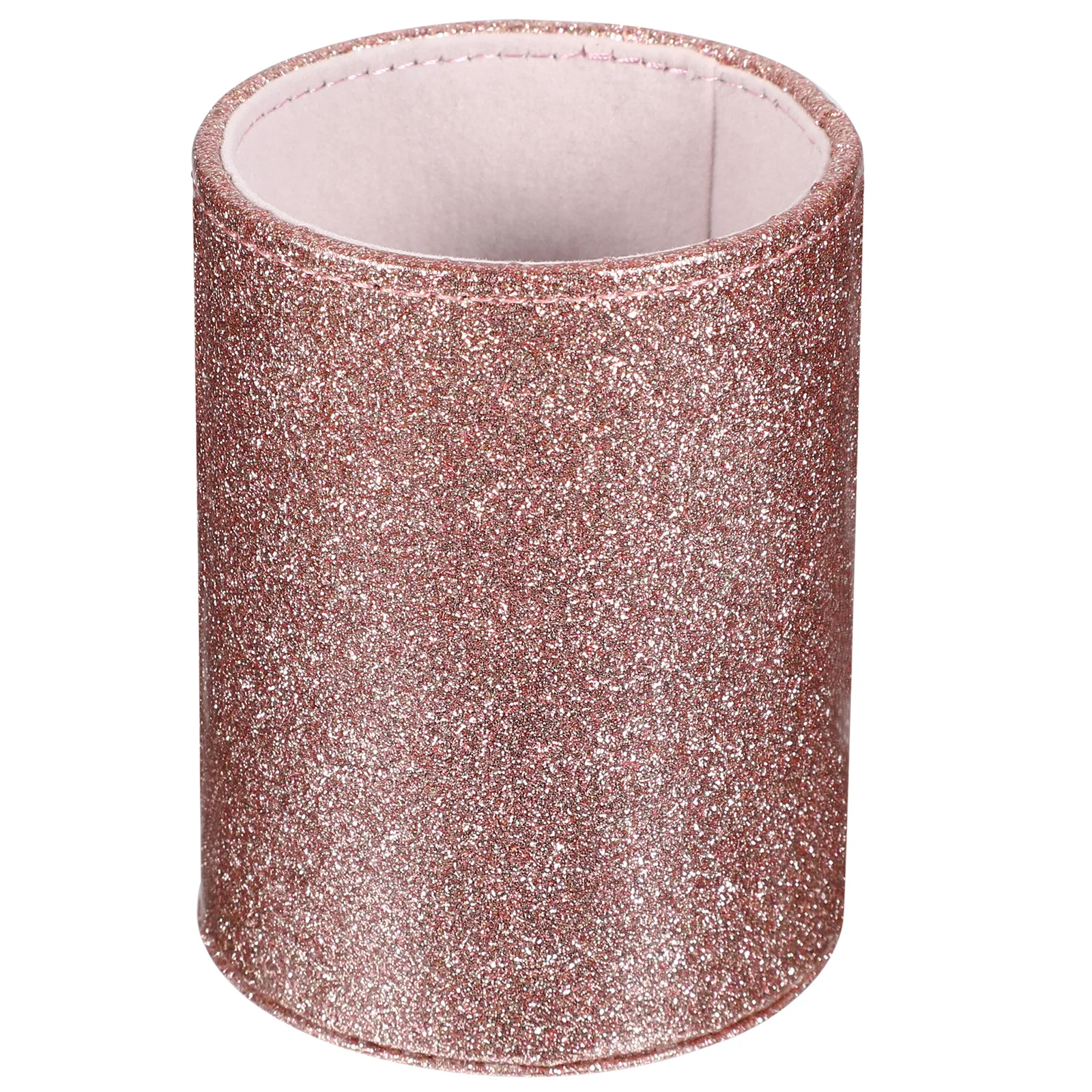 منظم فرش المكياج باللون الذهبي الوردي، دلو تخزين من البولي يوريثان، حامل مكياج محمول، حامل قلم رصاص للسفر والمكتب المنزلي #4