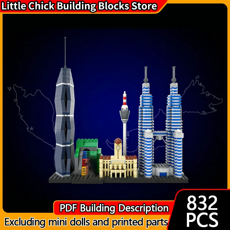 Cidade rua vista modelo moc tijolos de construção arquitetura urbana cena tecnologia modular presentes feriado montar crianças brinquedos terno