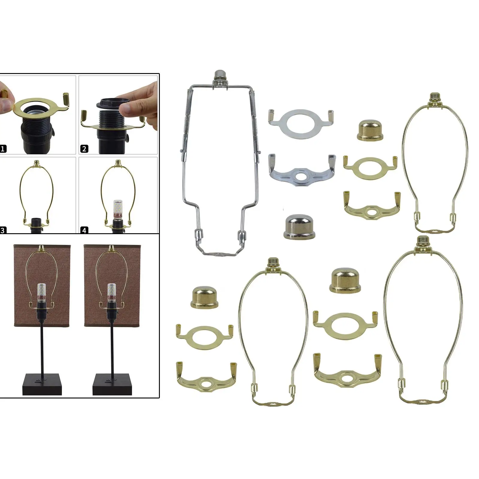 Detachable Iron Lamp Shade Harp Holder Bracket Support Metal Structure Lighting Accessories for Home Decor