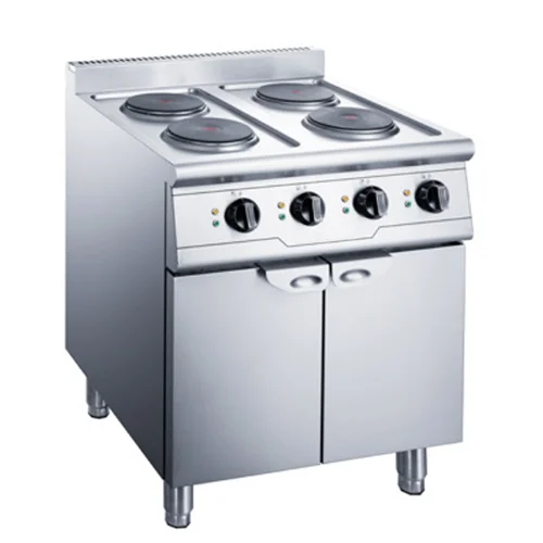 commercial Stainless Steel Electric 4-Plate Hot Plate Stove with Standing Oven with Built-In Cabinet restaurant catering quiment